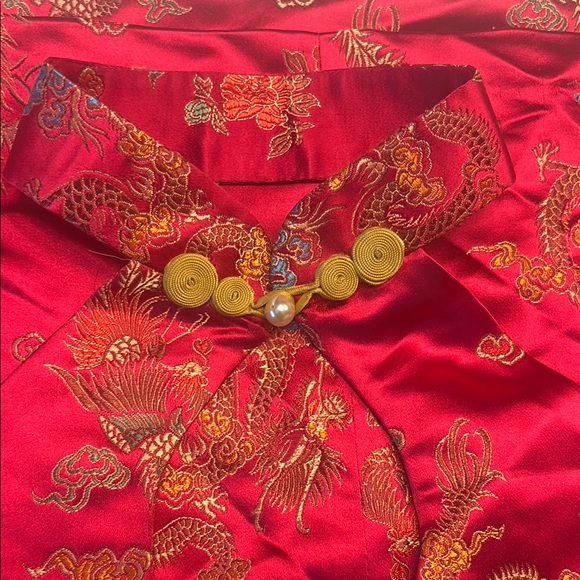 Cheongsam Chinese sleeveless dragon print dress size Small - Picture 5 of 6